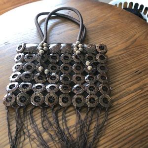 Artistic fringed beaded purse